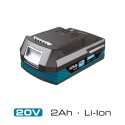 Bateria li-ion 20 v 2.0 ah 11,7 x 7,5 x 4,6 cm