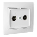 Toma de señal para tv y radio color blanco serie europa solera erp47u
