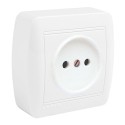 Base fija 2p con obturador superficie mural 74 x 72 x 28 mm