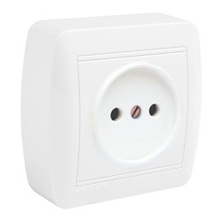 Base fija 2p con obturador superficie mural 74 x 72 x 28 mm