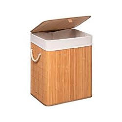 Cesto para ropa de bambú 50 x 41,5 x 30 cm
