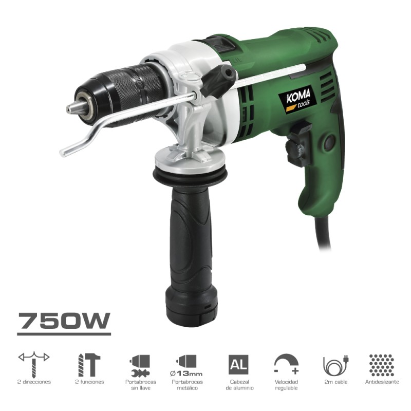 Taladro percutor 750 w, 315 x 120 x 220 mm