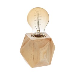 Lampara de mesa de madera 8 x 7,5 cm e27 (bombilla no incluida)