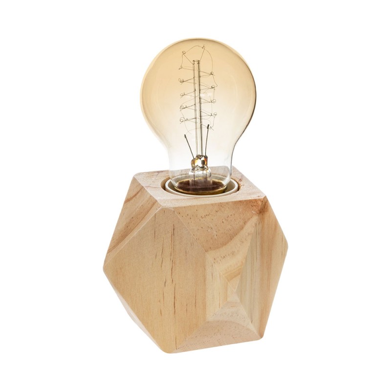 Lampara de mesa de madera 8 x 7,5 cm e27 (bombilla no incluida)