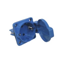 Base empotrar tipo schuko 2p+t azul 16a 230v~ ip44