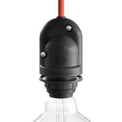 Portalámparas para exterior e27 negro. ip65 (retractilado)