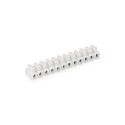 Regleta de conexión de 2.5 mm a 4 mm, 12 conectores, homologada, blanca
