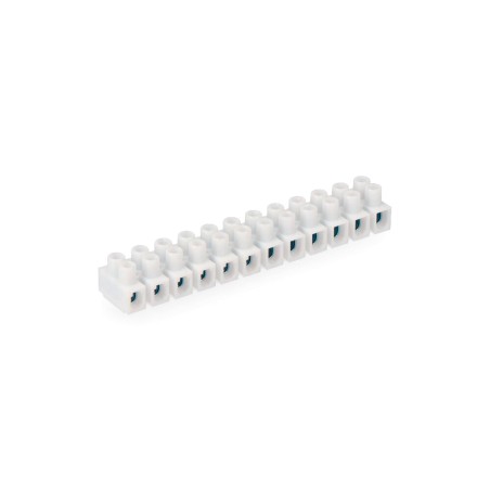 Regleta de conexión de 2.5 mm a 4 mm, 12 conectores, homologada, blanca