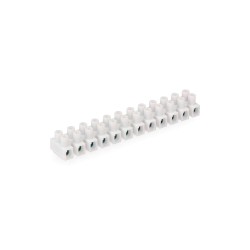 Regleta de conexion de 4 mm a 6 mm , 12 conectores, homologada, blanca