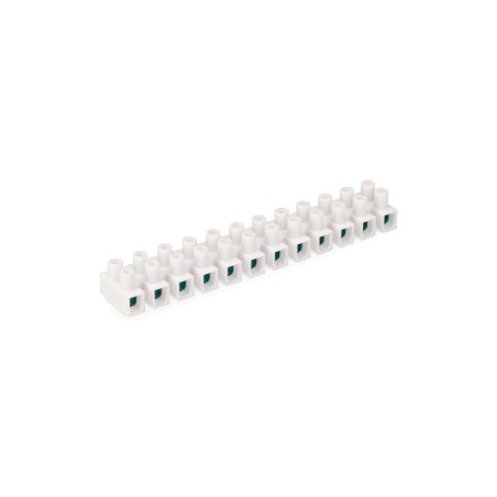 Regleta de conexion de 10 mm , 12 conectores, homologada, blanca
