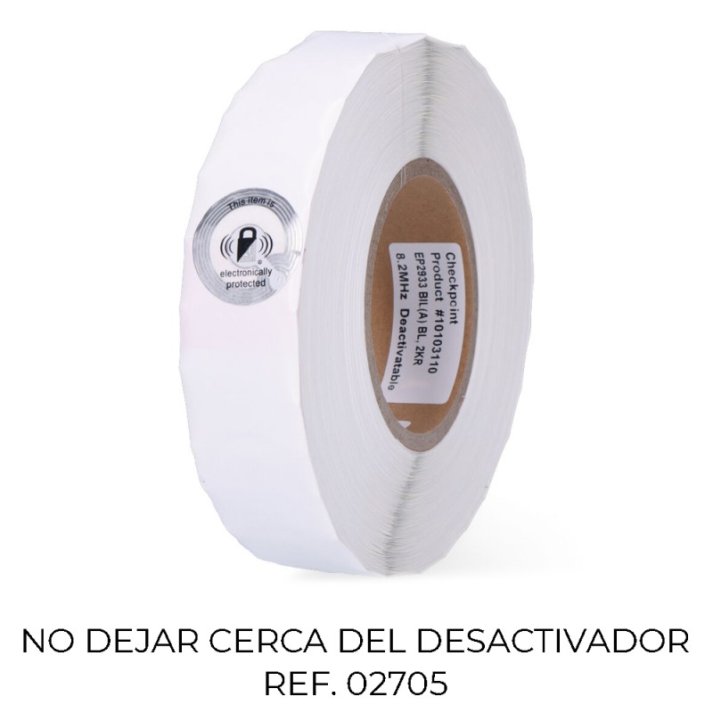 Pack 2000 etiquetas 2933 tamper ø3,3cm imagen candado 10103110 checkpoint
