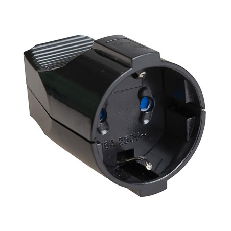 Base aerea t/tl 10/16 a 250 v negra (retractilada)