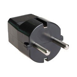 Clavija tipo f 16 a 250v t/tl 4,8mm negra. solera 6428n.