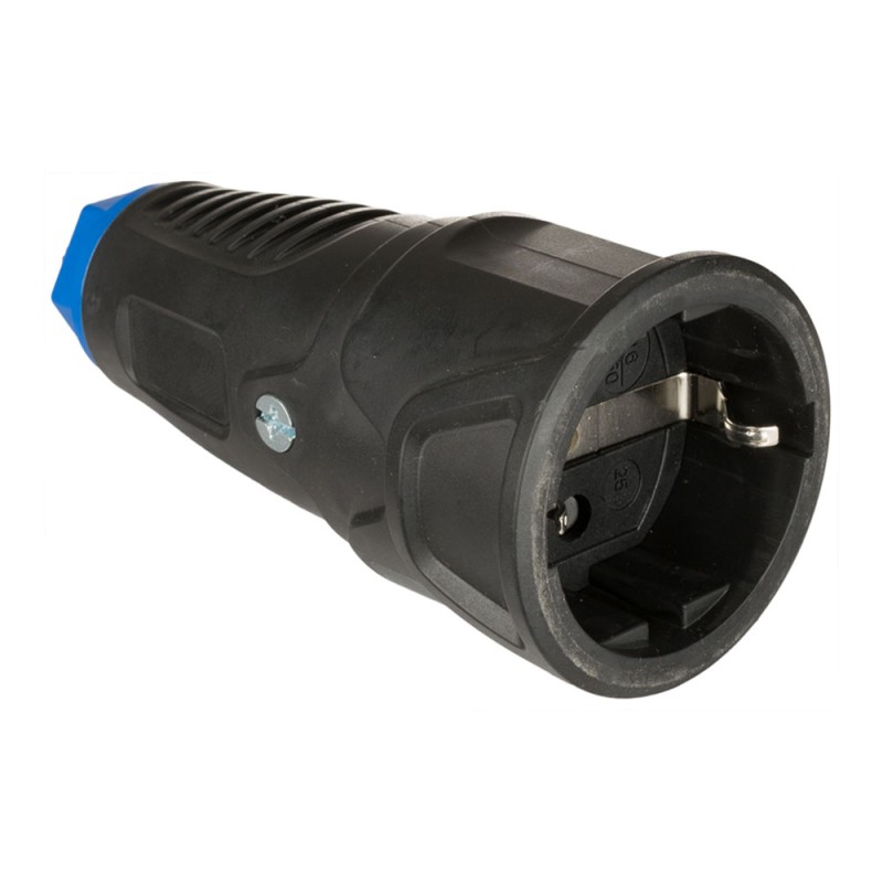 Base aerea de caucho 16a 250v t/tl ip20 4,8mm negra. solera 17