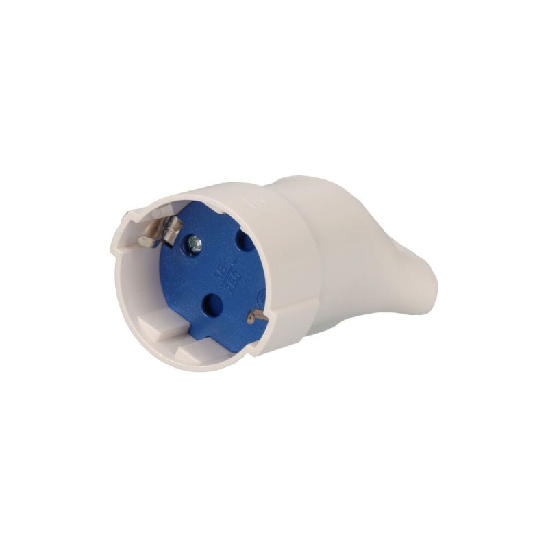 Base tipo f 4,8 mm 16 a 250 v t/tl con anilla para fácil extracción, blanca