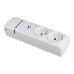 Base múltiple de 2 tomas 2p+t, 16 a 250 v con interruptor luminoso.