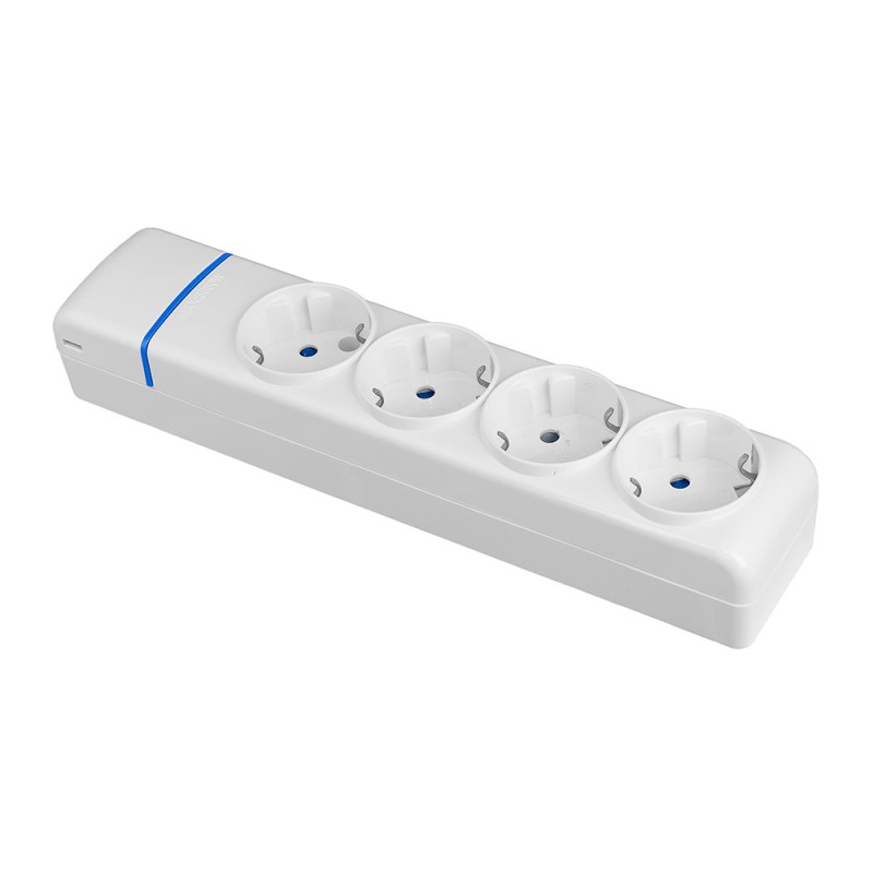 Base múltiple de 4 tomas 2p+t, 16 a 250 v