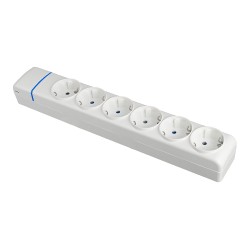 Base múltiple de 6 tomas 2p+t, 16 a 250 v