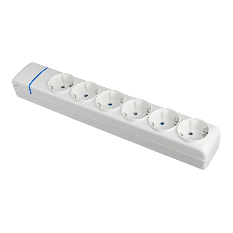 Base múltiple de 6 tomas 2p+t, 16 a 250 v