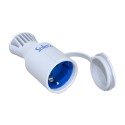 Base móvil bipolar con t/t lateral 2p+t tipo f 16 a 250 v, caucho blanco