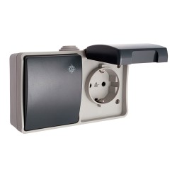 Conmutador + base fija estanca t/tl 16 a 250 v ip44