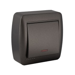 Conmutador / interruptor luminoso de superficie 10 ax 250 v~. serie mural