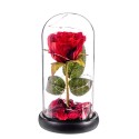 Rosa roja eterna leds cupula cristal 20 cm