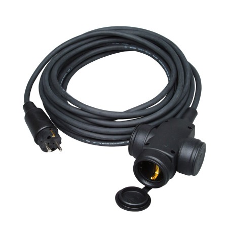 Triple aereo bipolar h07rn-f 3g1,5mm con clavija, 10m. kopp