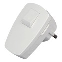 Clavija 2p+t angular blanca con interruptor 3x1,5mm 16a. kopp