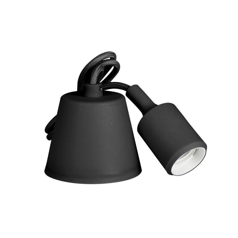 Lampara colgante de silicona e27 60 w color negro