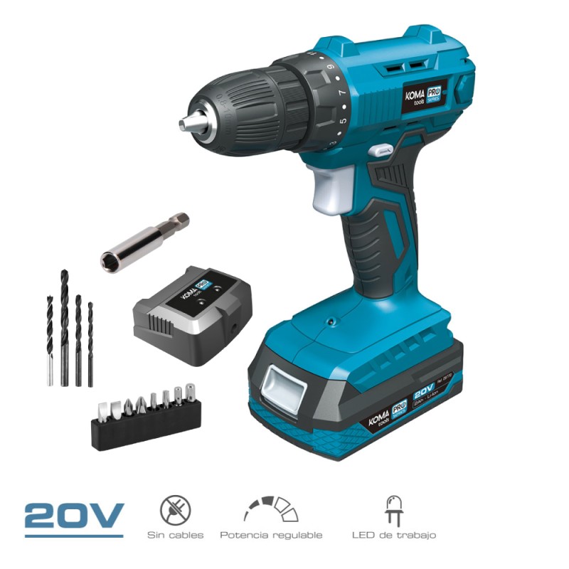 Kit maletín atornillador 20 v