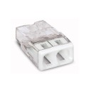 Conector rápido 2 vias, ø maximo 2,5 mm, transparente / blanca