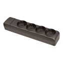 Base múltiple 4 tomas 2p+t schuko, 16 a 250 v~, grafito
