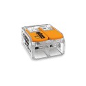 Conector rápido con palanca 2 vias, ø maximo 6 mm, 450 v , 41 a transparente 16 x 21,1 x 10,1 mm