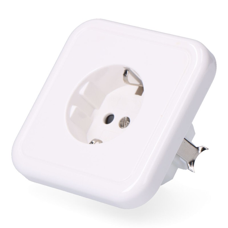 Base t/t empotrar tipo schuko 10/16 a 250 v, blanca (retractilado)