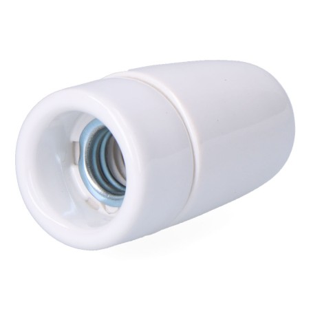 Portalámparas cerámico vintage e14, 60 w 250 v, blanco, ø35 x 60 mm (retractilado)