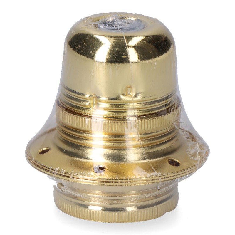 Portalámparas e27 metálico, 100 w 250 v, dorado, ø60 x 40 mm (retractilado)