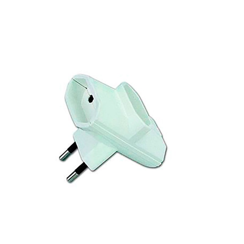 Clavija triple 2p 10 a 250 v lateral blanca (retractilado)