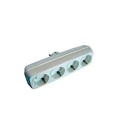 Multiconector 4 tomas 2p + t 16 a 250 v blanco (retractilado)