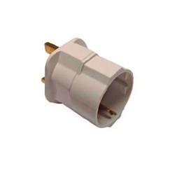Adaptador europeo a reino unido 13 a 250 v blanco (retractilado)