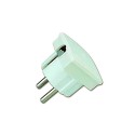 Clavija 2p+t salida lateral 4,8 mm blanca (retractilado)
