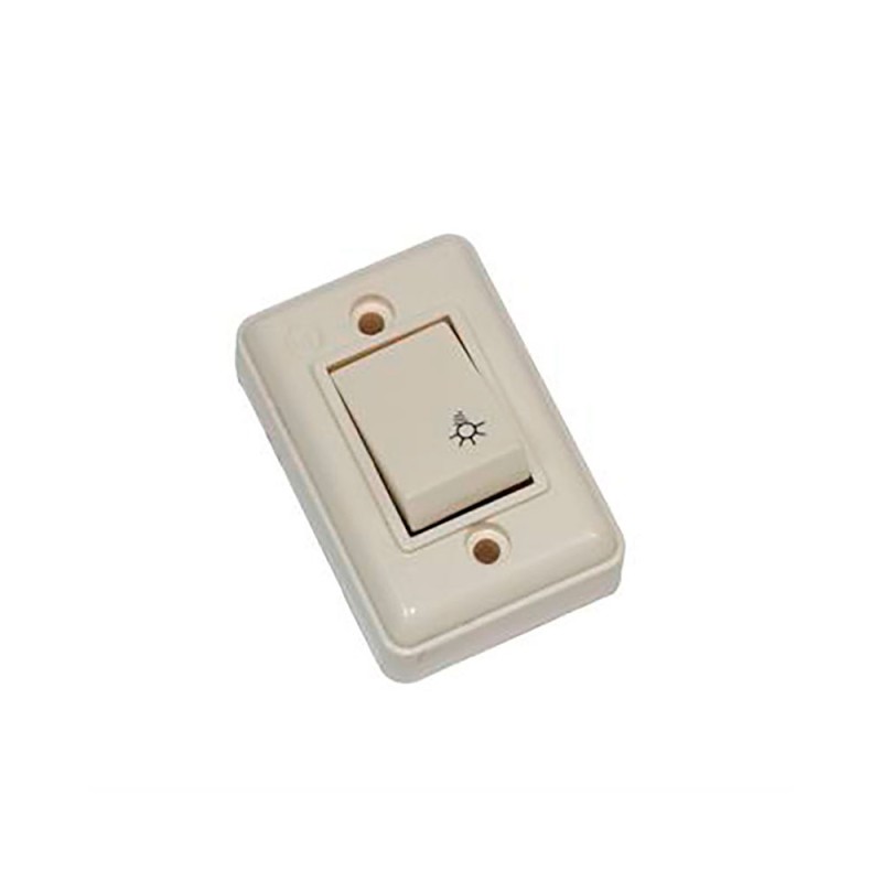 Pulsador superficie 6 a 250 v blanco marfil (retractilado)