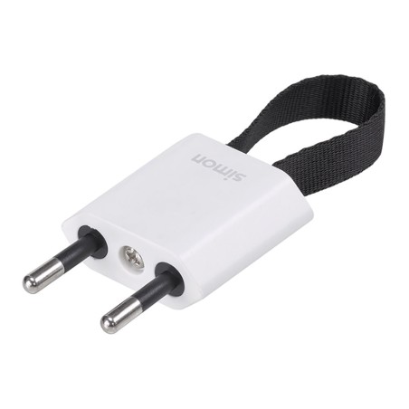 Clavija 2p+tt schuko salida frontal y lateral 10 a 250 v~ facil extracción blanca
