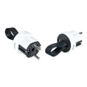 Clavija extraplana 2p+tt schuko salida frontal 16 a 250 v~ facil extraccion blanca