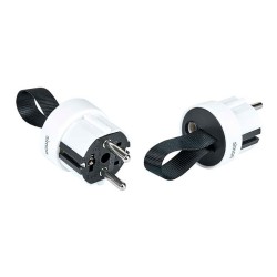 Clavija extraplana 2p+tt schuko salida frontal 16 a 250 v~ facil extraccion blanca