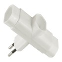 Clavija triple lateral 2p 10a 250 v~ blanca