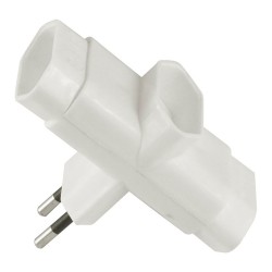 Clavija triple lateral 2p 10a 250 v~ blanca