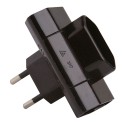 Clavija triple lateral 2p 10a 250 v~ negra