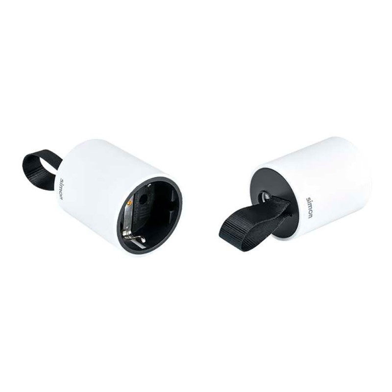 Base móvil 2p+tt schuko salida frontal 16 a 250 v~ facil extraccion blanca