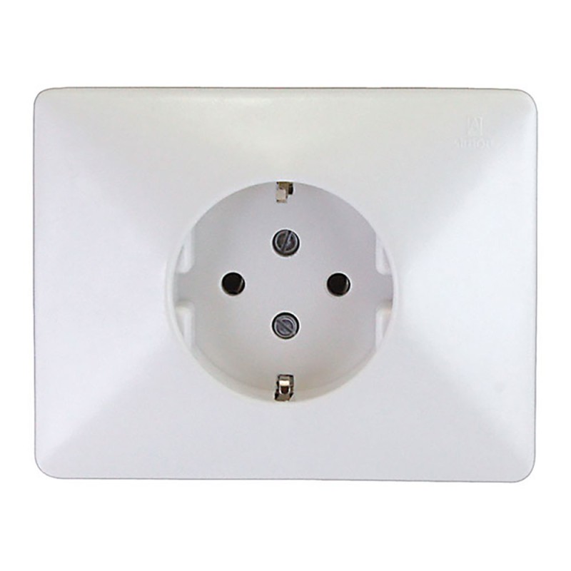 Base enchufe 2p+tt schuko 25a 380 v~ blanco